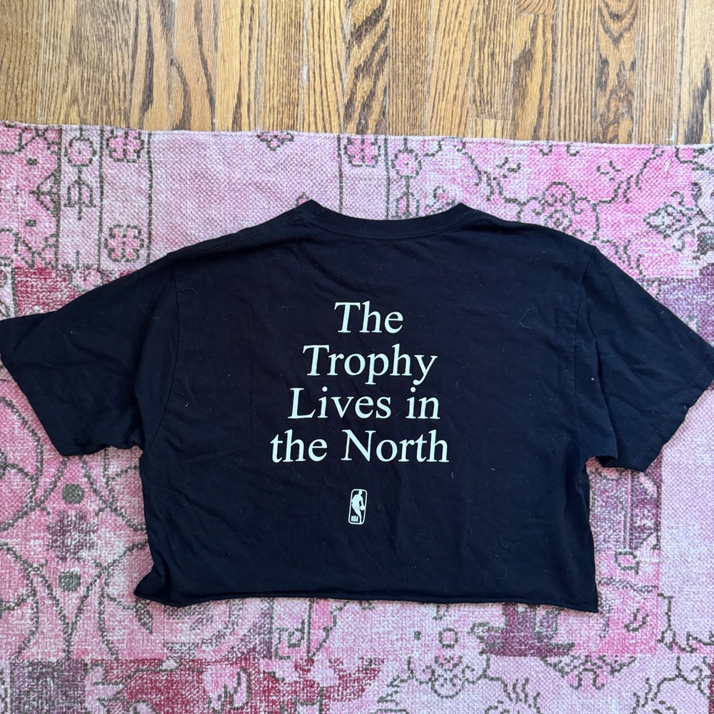 Peace Collective Raptors Champions Black Graphic Crop Top - Size M
